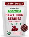 1.5 lbs (24 oz)% 100 Organik Hawthornges Kuru | Hawthorn Berry Çay | Avrupa Wildcraftedisi | Kalp Desteği için Sağlık Çayı, Kan basıncı ve Stres Yardımı (paralama değişebilir)
