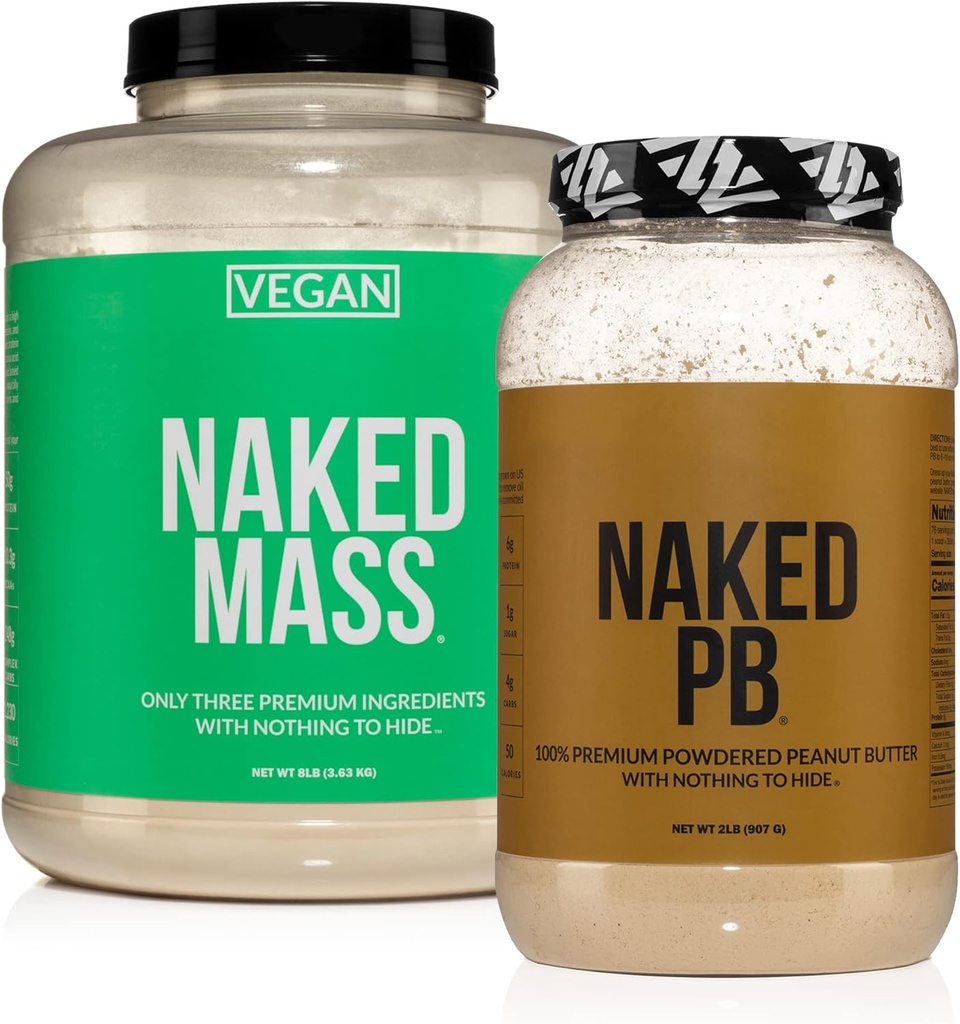 NAKED Soy-Free protein Sche: 8LB Vegan Mass ve 2LB PB