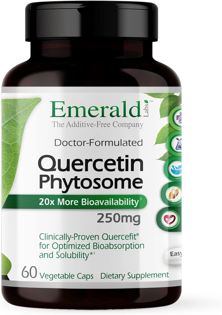 EMERALD LABS Quercetin Phytosome - Quercetin Complex για την υποστήριξη του ανοσοποιητικού - Vegan & Gluten-free - 60 κάψουλες λαχανικών