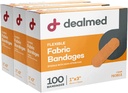 Dealmed Sterile Flex Fabric yapıştırıcısı - 1x3 İndüksiyon - 100/Box - 3 Kutu - Nefes alınabilir İlk Yardım Şems Paketi - Tıbbi için Yumuşak Çek Yarası, Acil Kits & Clinic