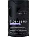 Sports Research Black Elderberry με ψευδάργυρο, βιταμίνη C, και βιταμίνη D, ανοσοποιητικό συμπλήρωμα υποστήριξης για ενήλικες, 60 κάψουλες
