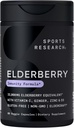 Sports Research Black Elderberry with çinko, Vitamin C, & Vitamin D, Immune Support Supplement for Yetişkinler, 60 Capsules
