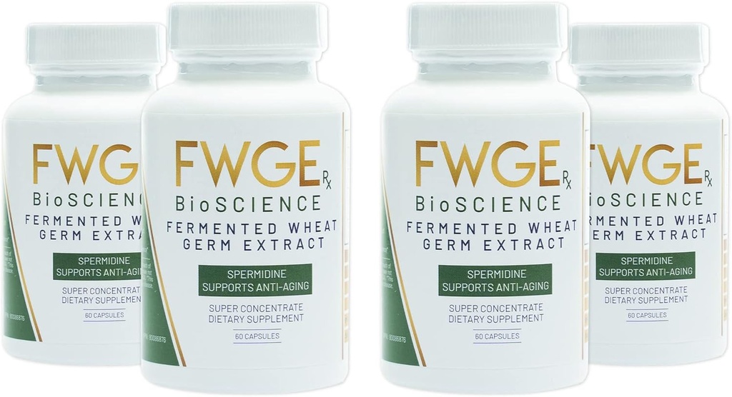 Spermidine Longevity and Cellular Health - εκχύλισμα ζιζανιοκτόνου σιταριού, Inducer αυτοφαγίας, Ολιστικό, Μη ΓΤΟ, Χωρίς γλουτένη, Χωρίς ζάχαρη, Vegan, Αντιοξειδωτικό, Φυσικό, 240 κάψουλες (4 φιάλες)