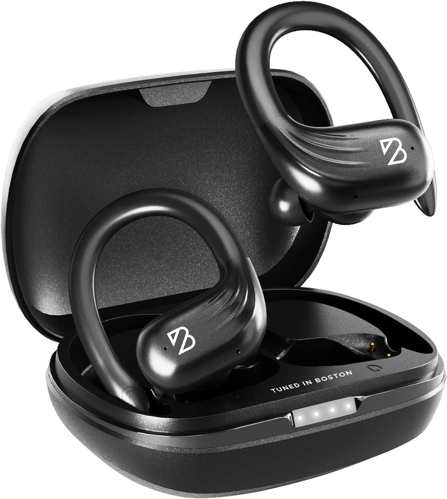 Back Bay Audio Runner 60 Kablosuz Koşu Earbuds, 80 Saat Uzun Battery Life Over The Ear with EarHooks, Roll Around Earphones Kablosuz Bluetooth Earbuds with Microphone, Earphones in Earphones