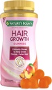 Nature's Bounty Hair Growth Gummies for Supporting Saber, Fuller Saç Biotin, Silikon & Arginine, Peach Mango Flavor – Gluten Free, Contains No Lactose, sodyum veya Fish, 60 Count/30 Hizmetler