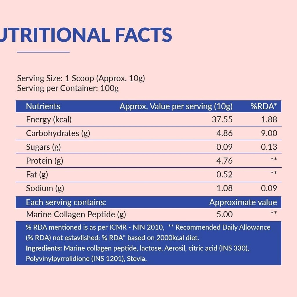 Collagen Marino for Women & Men- Pure Hydrolyzed Marine Collagen Powder for Skin, Hair, Nails & Joints 