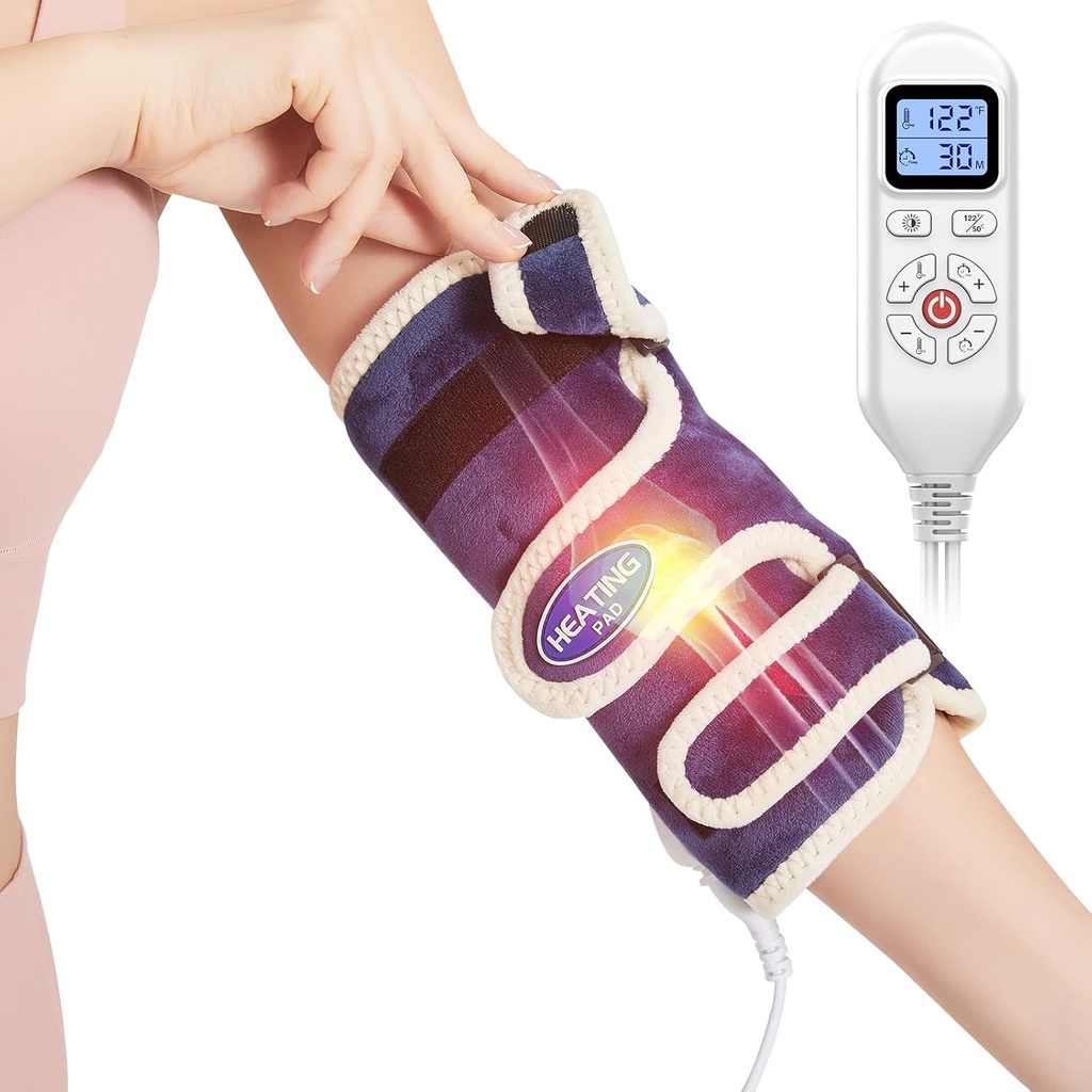 Aoboco AOBOCO Elbow Isıtmalı Ağrı Yardımı - Elektrikli Elbow Tendonitis Tenis Elbow & Arthritis - Auto Shut Off & 86°F-158°F Atıcı Tenis Elbow Brace Erkekler ve Kadınlar, Deniz Kuvvetleri Blue Navy Blue