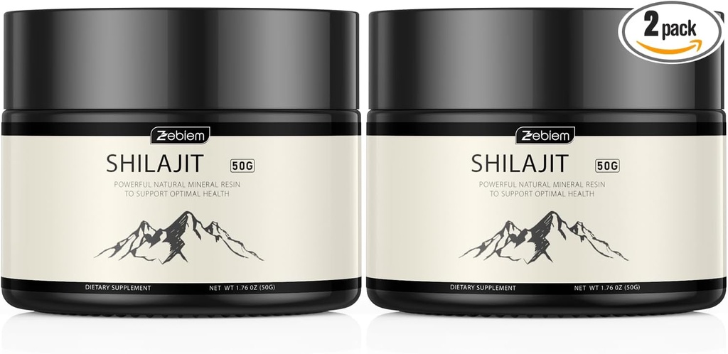 Shilajit Himalaya Organik Shilajit İmalatı Enerji için Yüksek Potency, Güçlü Güç ve Kadınlara Destek (50 Grams,2 Pack)