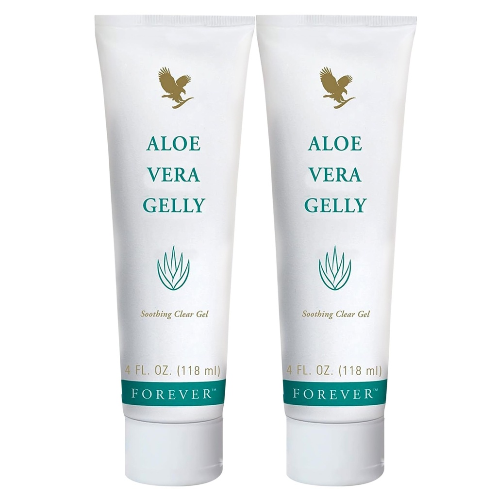 Forever Living - Aloe Vera Gelly - Pure Aloe Gel to Sooth, Moisturize and Condition - Vegan and Gluten-Free - 4 fl oz (πακέτο του 2)