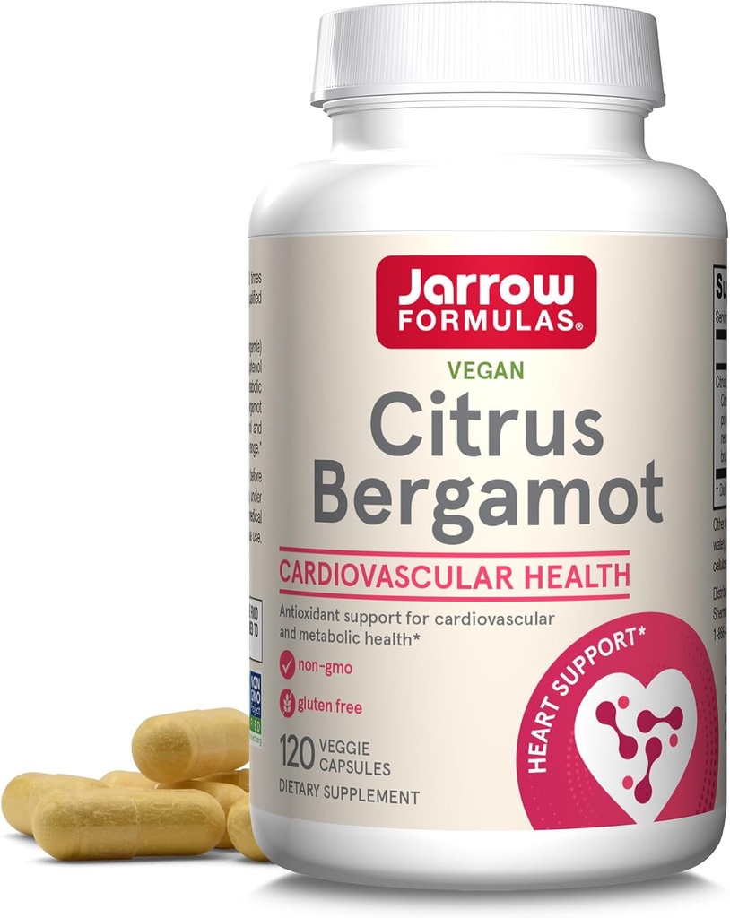Jarrow Formulas Citrus Bergamot 500 mg - 120 Hizmet (Veggie Caps) - Cardiovascular & Metabolic Health - Diyet Supplement - Gluten Free - Use QH-Absorb