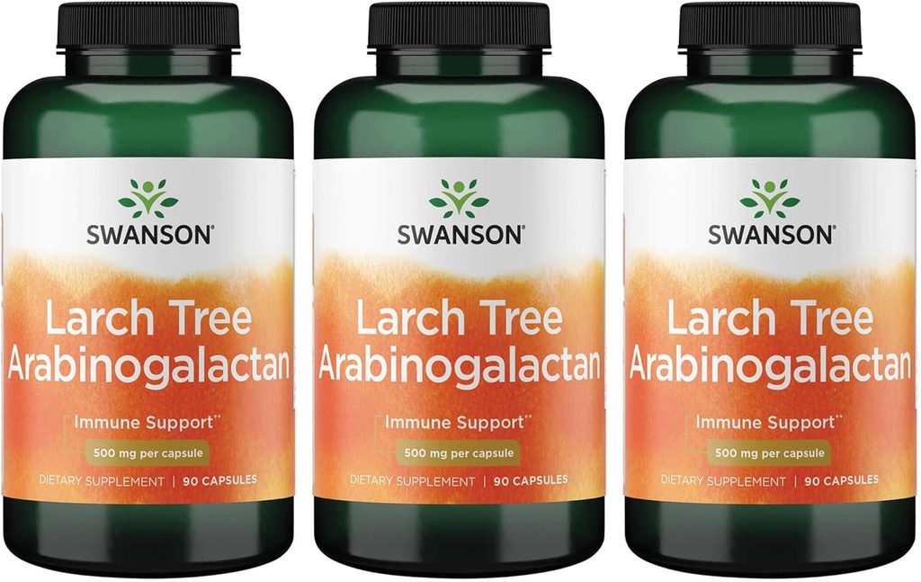 Swanson Ultra Larch Tree Arabinogalactan 500 mg 90 Caps 3 Συσκευασία