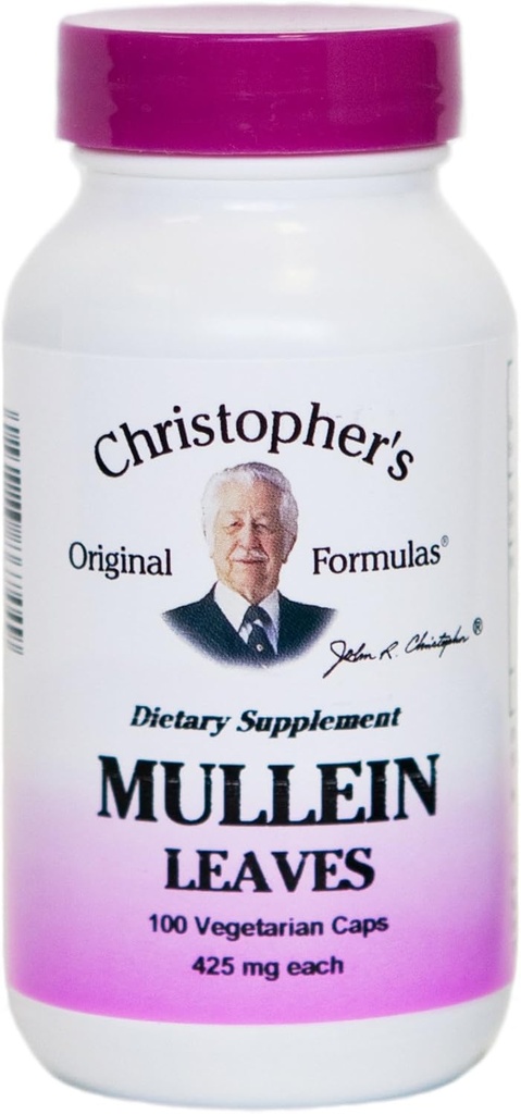 Φύλλα Mullein του Christopher - 400 mg - 100 Κάψουλες χορτοφάγων