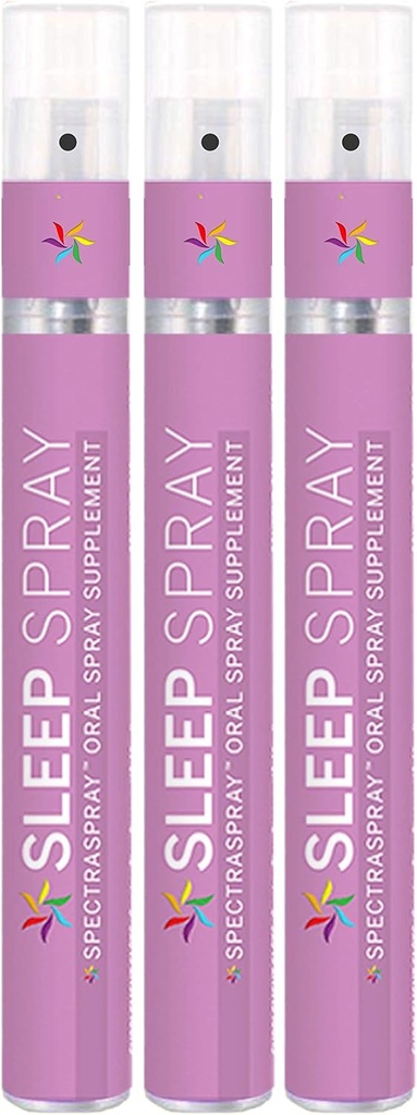Spectraspray Sleep Support Spray Συμπλήρωμα 3 Pack - Υποστηρίζει την ηρεμία και τον ύπνο της καληνύχτας, 90 υπηρεσίες γρήγορης βοήθειας ύπνου, 30 ημερών προμήθεια ανά spray