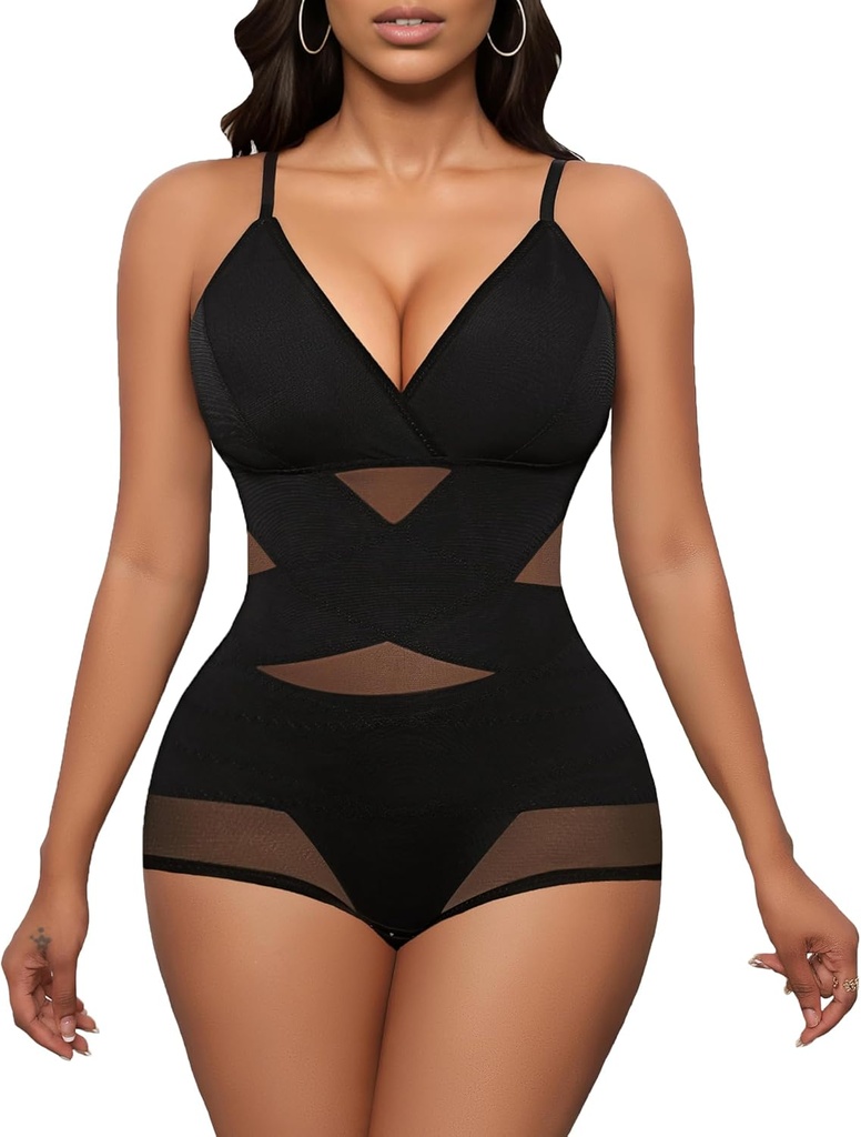 Avidlove Shapewear Bodysuit for Women Body Shaper Tummy Control Shapewear Plus Boyut Body Suits with Snap Crotch