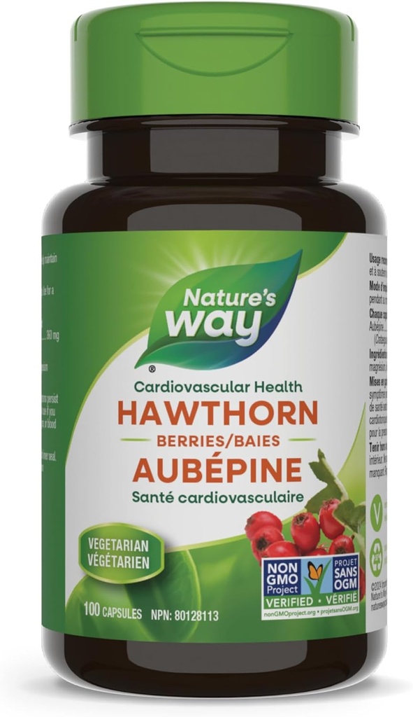 Nature's Way Hawthorn Berries, Cardiovascular Health, 100 Vegetarian Capsules