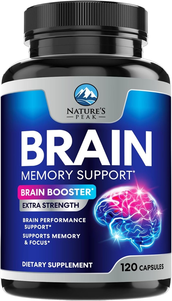 Beyin Memory Supplement - Concentration için 3X Güçlü Nootropics, Clarity & Focus Support - Beth Health Cognitive Vitamins with Bacopa, Phosphatidylserine & DMAE, Beyin Takls, 120 Capsules