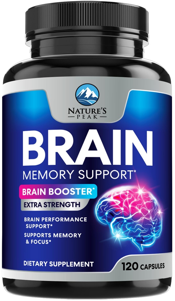 Beyin Memory Supplement - Concentration için 3X Güçlü Nootropics, Clarity & Focus Support - Beth Health Cognitive Vitamins with Bacopa, Phosphatidylserine & DMAE, Beyin Takls, 120 Capsules