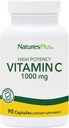 Natures Plus Vitamin C - 1000 mg Ασκορβικό οξύ, 90 κάψουλες χορτοφαγικών - Υψηλής ισχύος Αγγειακό & ανοσοποιητικό συμπλήρωμα υποστήριξης, Αντιοξειδωτικό - Χωρίς καλαμπόκι, Χωρίς γλουτένη - 90 Σερβιέτες
