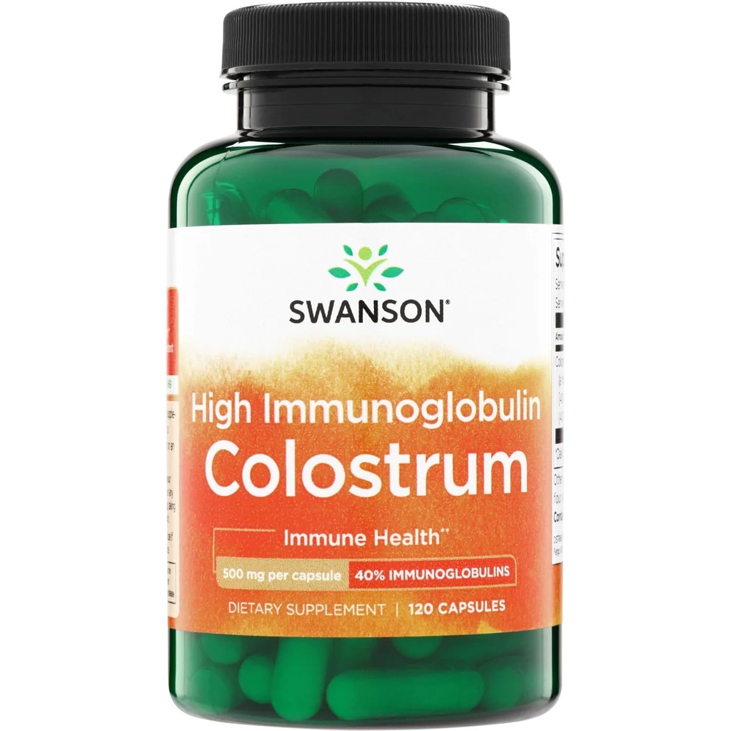 Swanson High Ig Colostrum 500 Milligrams 120 Capsules