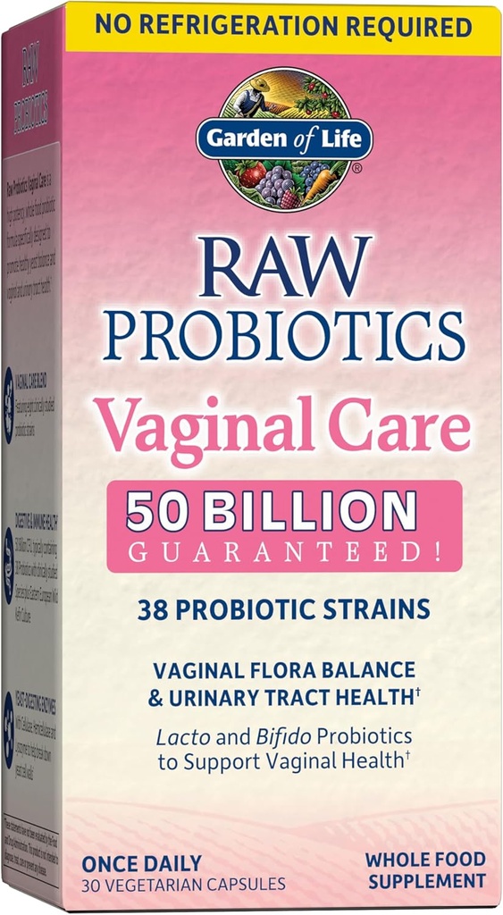 Life Raw Probiyotiks for Women's Vaginal Care with Acidofilius, Raf Stable Probiyotik teşvikler Yeast Balance, Vaginal, Urinary Tract Health, 30 Vegetarian Capsules