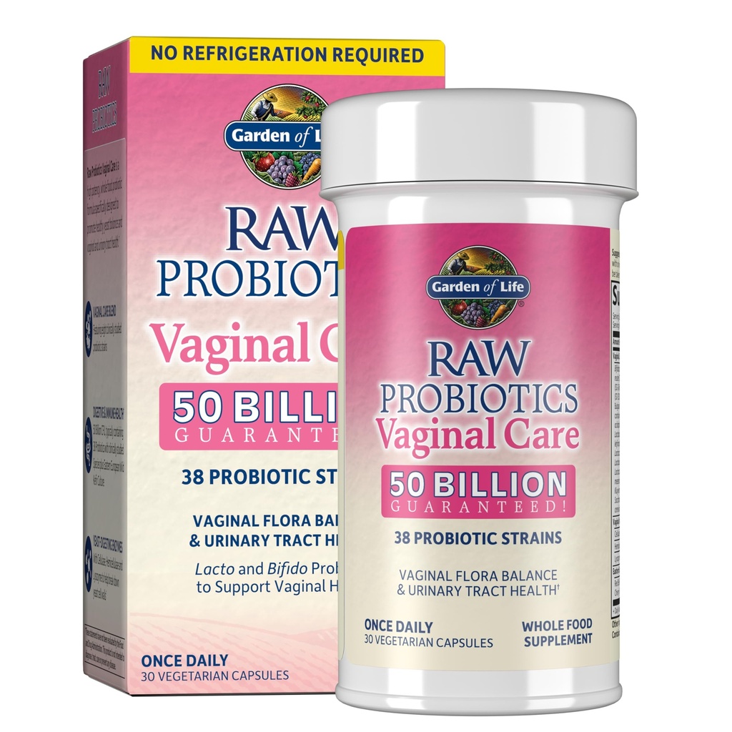 Life Raw Probiyotiks for Women's Vaginal Care with Acidofilius, Raf Stable Probiyotik teşvikler Yeast Balance, Vaginal, Urinary Tract Health, 30 Vegetarian Capsules