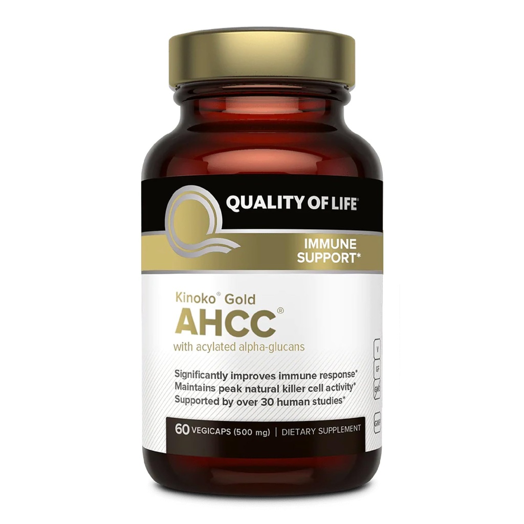 Life Premium Kinoko Gold AHCC Supplement, 400 mg per Capsule, Supports Immune Health, Liver Function, Uses Natural Killer Hücre Aktivitesi ve Geliştirilmiş Cytokine Production, 60 Veg Capsules
