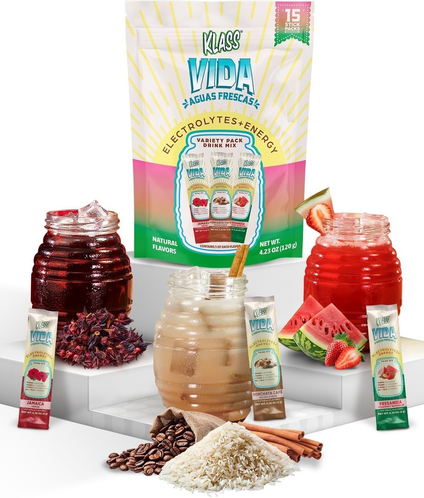 Hydration + Enerji Elektrolyte Drink Mix - Hibiscus, Kahve Horchata & Strawberry Watermelon, Sugar-Free with Caffeine, L-Theanine, Coconut Water & Mineralss