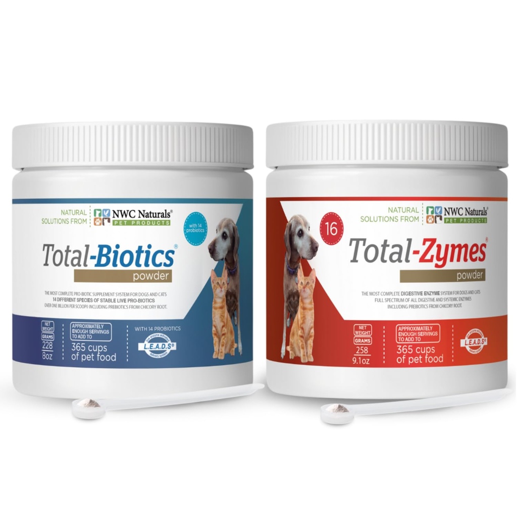 NWC Naturals Twin Pack - Probiyotiks and Digestive Enzymes for köpekler ve kediler için bir Total-Zymes and one Total-Biotics 8-Ounce