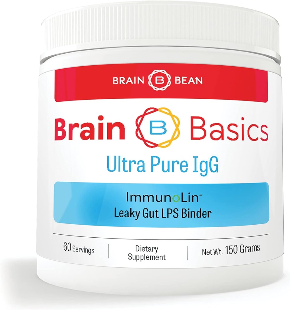 Brain Basics Ultra Pure IgG Supplement - συμπλήρωμα χωρίς γαλακτοκομικά IgG-Immunolin σκόνη, αναμεμειγμένη βιταμίνη & μεταλλικά συμπληρώματα, 150g, 60 Servings