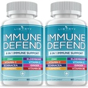 8'de 1 Immune Defense Support, Immunity Vitamins Supplement Branson with çinko 50mg, C Elder Vit D3 5000 IU, Turmeric Curcumin & Ginger, Echinacea - Antivirüsler Yetişkin (2 Pack)