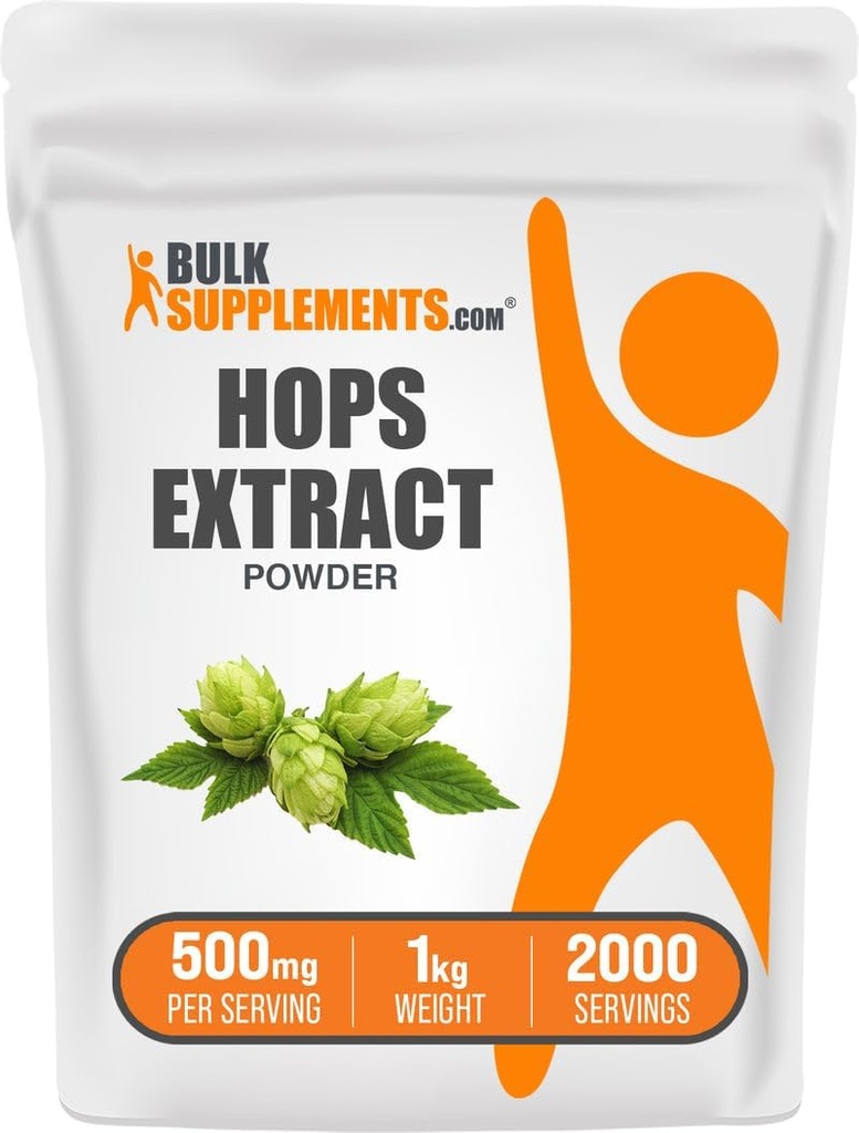BulkSupplements.com Hops Extract Toz - Herbal Supplement, Hops Çiçeklerden Kaynaklandı - Gluten Free, 500 mg per Service, 1 kg (2.2 lbs) (Pack of 1)