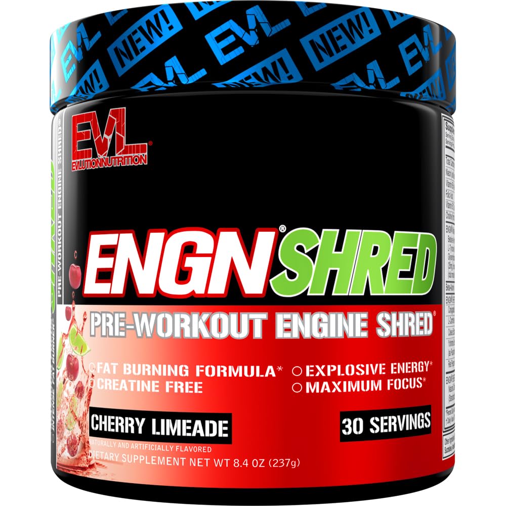 EVL Ultimate Pre Workout Toz - Termogenic Fat Burner Soning Energy Focus ve Stamina - ENGN Ked Intense Fat Yantine Free Preworkout Drink - Cherry Limeade
