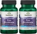 Swanson Premium Brand Extra Strength Zinc Picolinate - Body Preferred Form Immune Health Capses - 50 mg ανά κάψουλα - 60 Capsule, Συσκευασία των 2