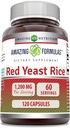 Amazing Formulas Red Yeast Rice 1200 mg Per Service Capsules Supplement | Non-GMO | Gluten Free | Made in USA (1 Pack, 120 Count)