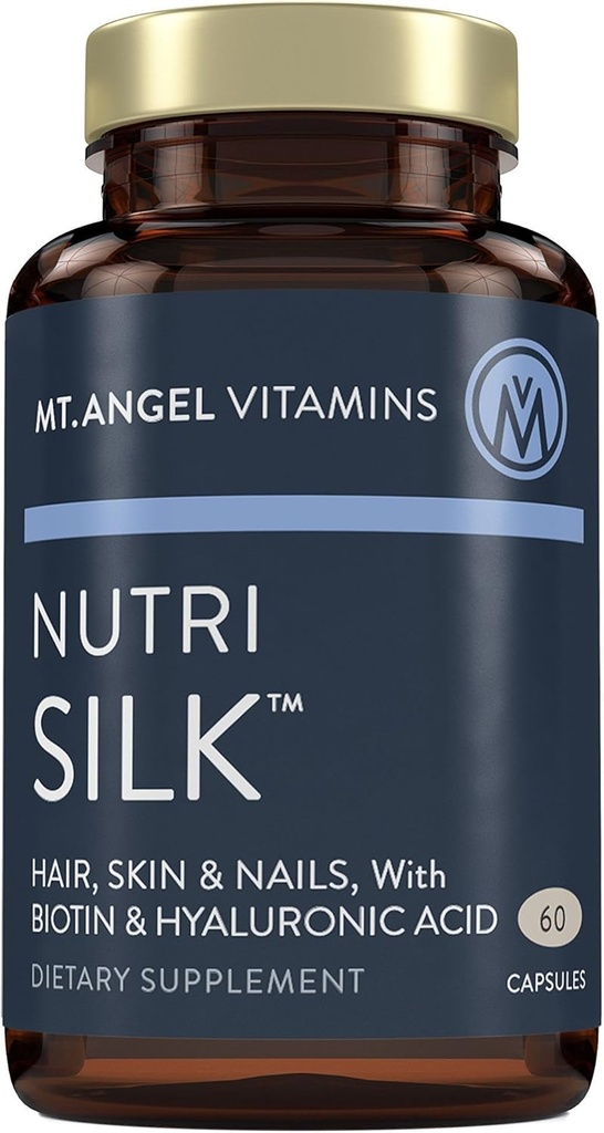 Mt. Angel Vitamins: Κάψουλες NutriSilk. Προωθεί υγιή μαλλιά & δέρμα, ενίσχυση κολλαγόνο, βιταμίνες Β, 60 κάψουλες