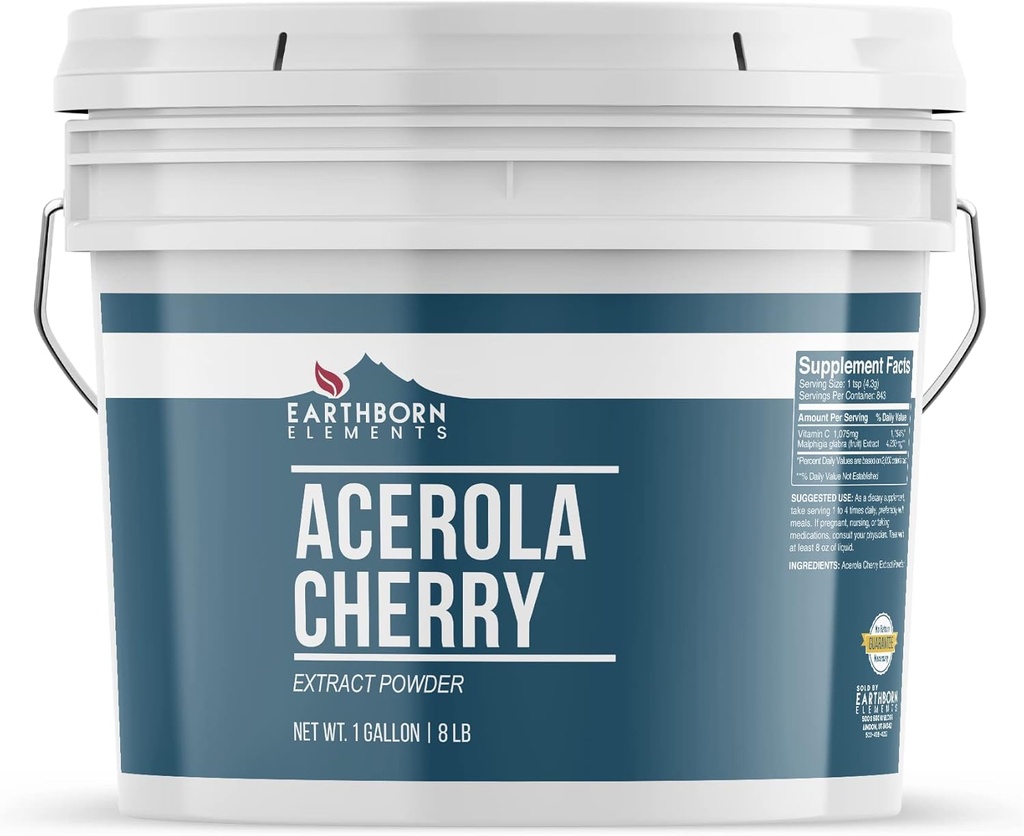 Earthborn Elements Acerola Cherry Toz 1 Gallon, Pure & Undiled, No Fillers