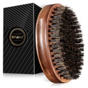 BFWood Boar Bristle Beard Brush - Black Wood Walnut Askeri Stil, Erkeklerin Ahşap Tığ