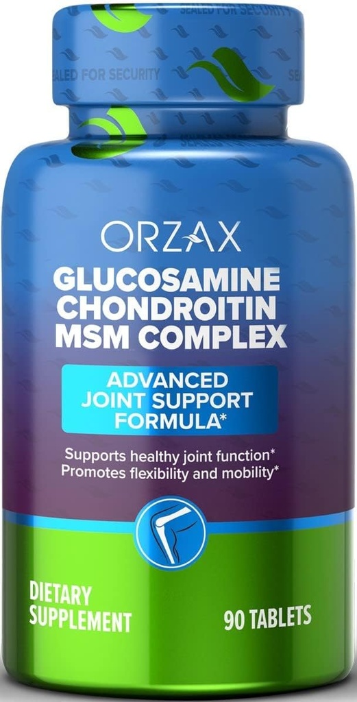 ORZAX All-in-one Ortak Destek Supplement with Glucosamine Chondroitin MSM - Turmeric, Collagen, Bromelain & Boswellia Extract Capsules, Function & Comfort - 90 Tabletler