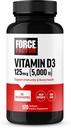 FORCE FACTOR Vitamin D3 5000 İ Softgels, High-Potency Vitamin D Supplement to Support Immunity and Bone Health, Premium Quality, No Preservatives, 120 Softgels