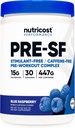 Nutricost Stimulant Free Pre-Workout, 30 Hizmet (Mavi Raspberry) - Caffeine Free, Non-GMO, Gluten Free