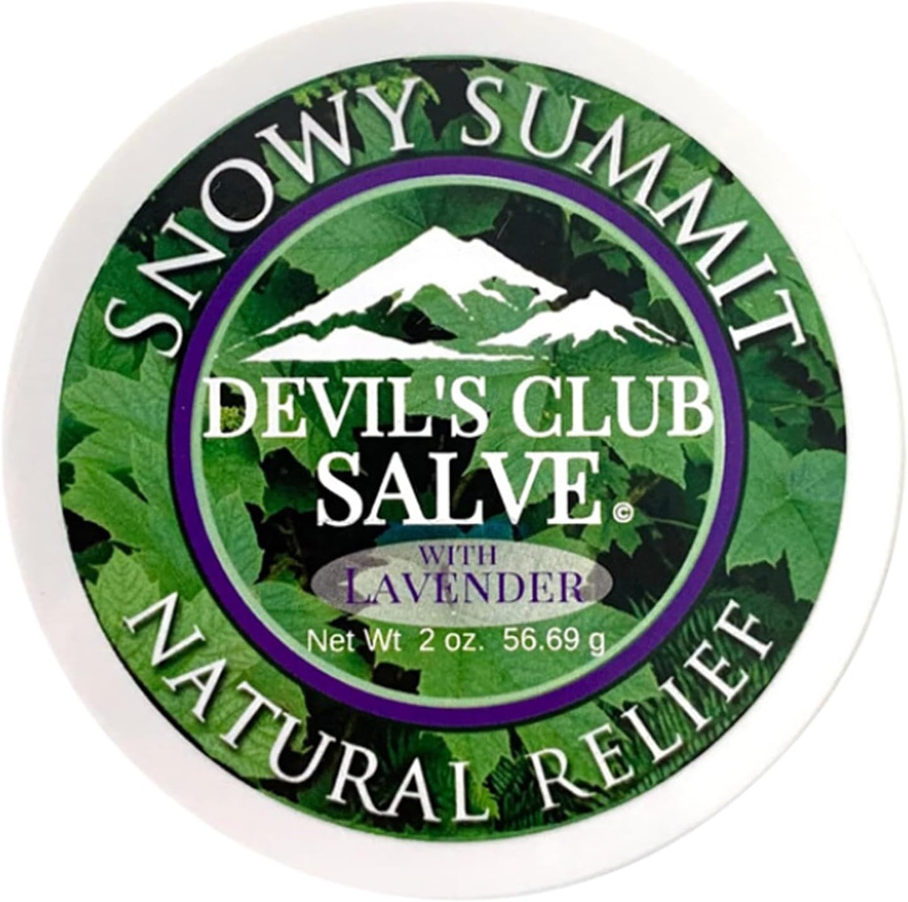 Snowy Summit Alaska Devil's Club Lavender Salve - Handmade Skin Care Ointment with Lavender - Natural Muscle Rub with Premium, Responsibly Sourced Plant Materials - Made in USA - 2 ozzment