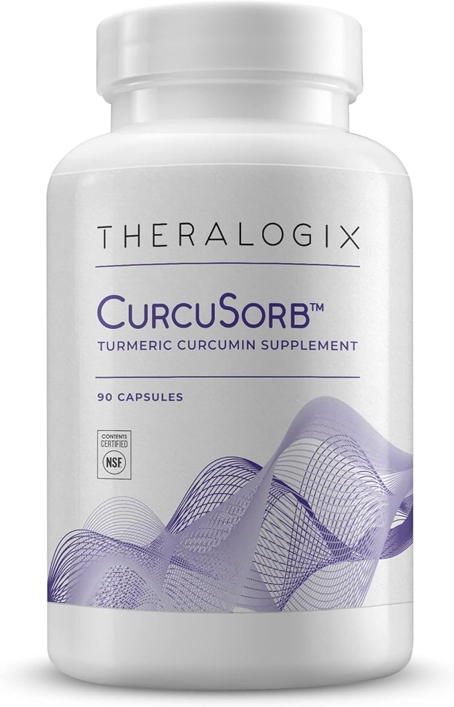 Theralogix CurcuSorb Turmeric Curcumin Supplement - Προμήθεια 90 ημερών - Υψηλής απορρόφησης Κουρκουμίνη Κουρκουμίνη - Υποστηρίζει τον εγκέφαλο, την καρδιά, το ανοσοποιητικό και κοινή υγεία - Βοηθήματα Υγιεινή γήρανση - NSF Πιστοποιημένο - 90 κάψουλες