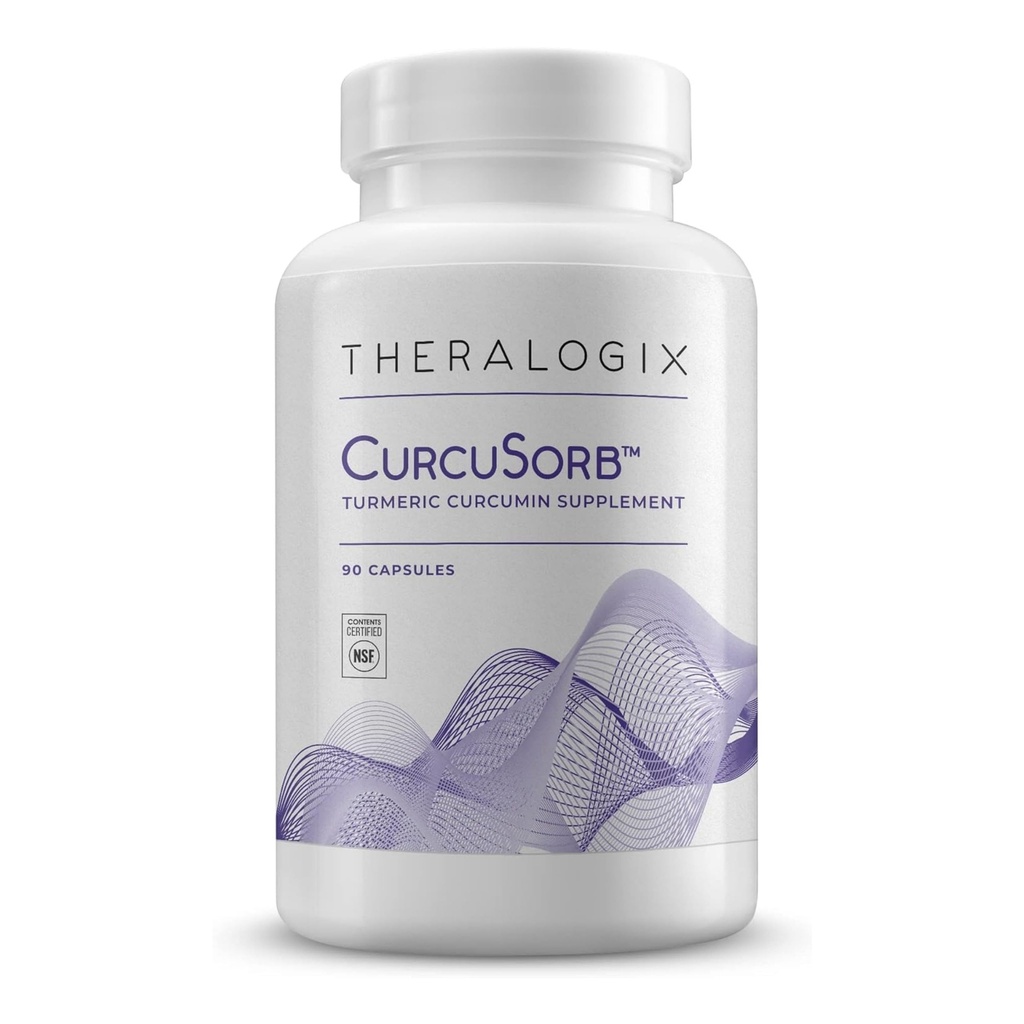 Theralogix CurcuSorb Turmeric Curcumin Supplement - 90-Day Supply - High-Abxia Turmeric Curcumin - Supports Brain, Heart, Immune & Ortak Sağlık - Yardımlar Sağlıklı Ağlama - NSF sertifikalı - 90 Capsules
