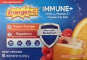 Emergen-C Immune+ 1000 mg Vitamin C + Vitamin D & çinko, (Super Orange 60 Ct / Raspberry 30Ct) 90 Packets