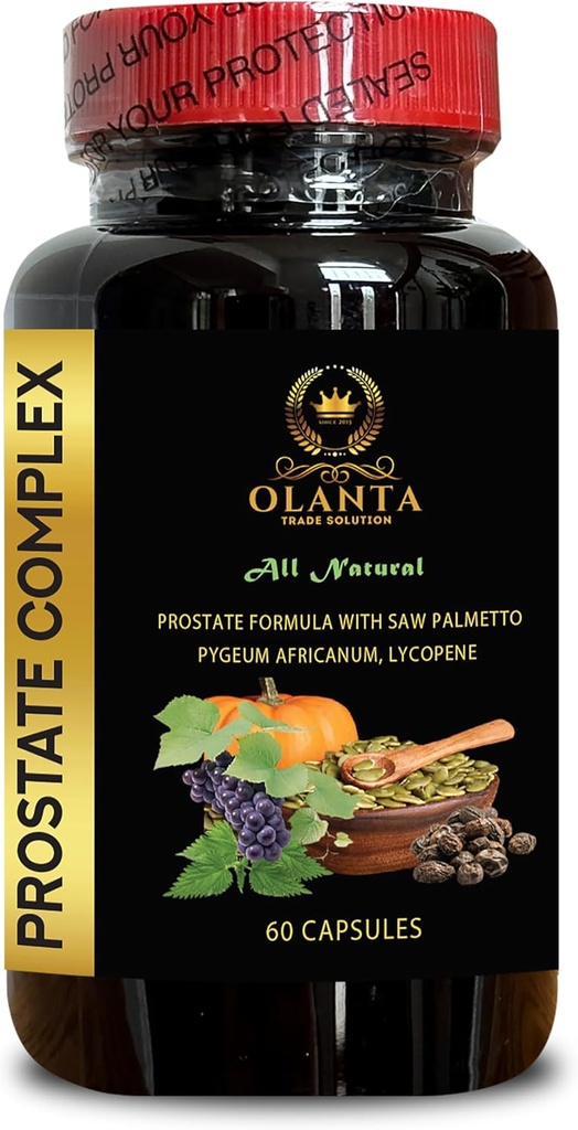 Prostate Kompleks All Natural - Natural Prostate Support, Prostate Supplements for Men Supports Prostate Function for Men W/Saw Palmetto - 1 Şişe 60 Capsules
