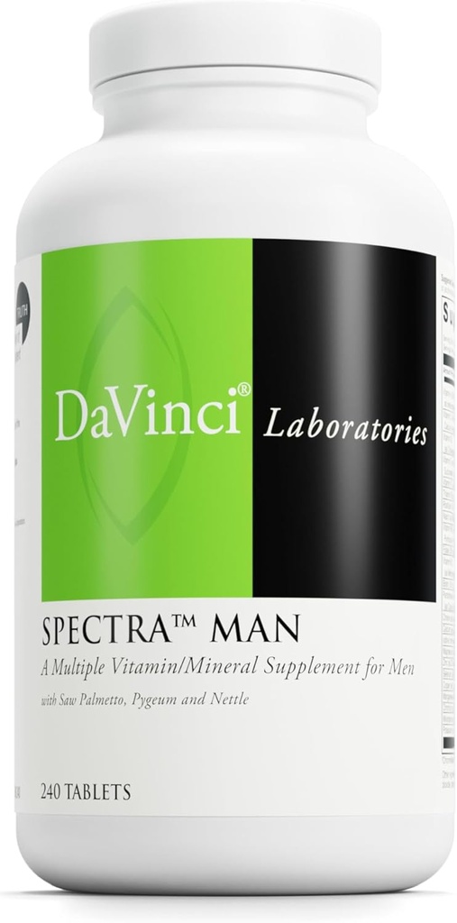 DAVINCI Labs Spectra Man - Συμπλήρωμα διατροφής για την υποστήριξη της λειτουργίας του ανοσοποιητικού συστήματος και των μοναδικών αναγκών των ανδρών - με βιταμίνες, ορυκτά, αμινοξέα, βότανα, διεγερτικά ένζυμα και λιπαρά οξέα - 240 δισκία