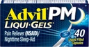 Advil PM Liqui-Gels Pain Reliever ve Nighttime Sleep Aid, Ağrı Yardımı için Ibuprofen for Pain Relief and Diphenhydramine HCL for a Sleep Aid - 40 Liquid Filled Capsules - Back to College