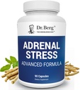 Dr. Berg'in Adrenal Stres Gelişmiş Formula - Stres, Mood ve Enerji Desteği için Adrenal Destek Supplements - Cortisol Manager with Ashwagandha - 90 Capsules