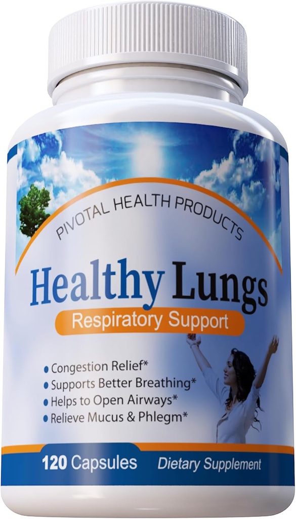 Sağlıklı Lungs 120 Capsules - Lung Function, Breathe Better, Stop Mucus, Phlegm ve Allergies hızla. Tüm Doğal Lung Sağlığı Supplement ile Hızlı Yardım Alın