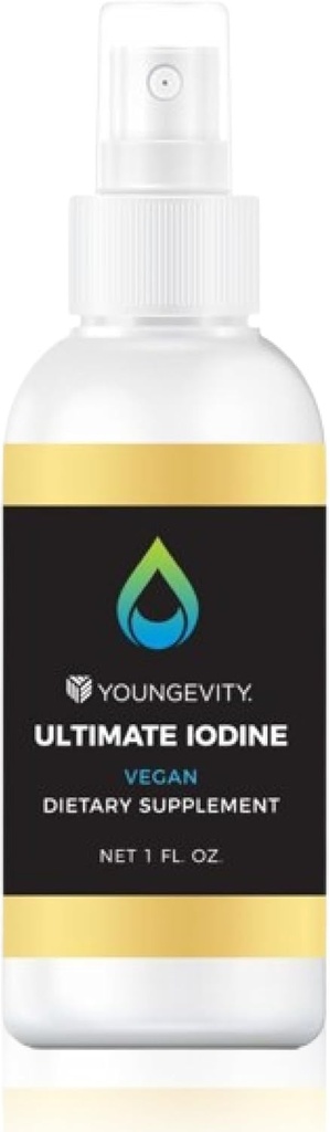 Youngevity Ultimate Iodine Supplement – Vegan Supplement with 300 mcg Iodine, B12, çinko, Selenium & Copper – Enerji için Sıvı, Metabolism, Hormon Dengesi – Non-GMO, Gluten-Free